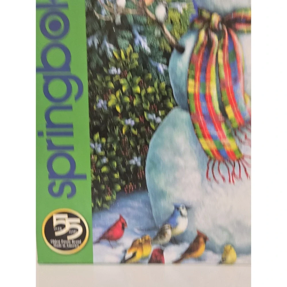 Springbok 1000 Piece Jigsaw Puzzle - Feathered Friends Snowman Birds (24